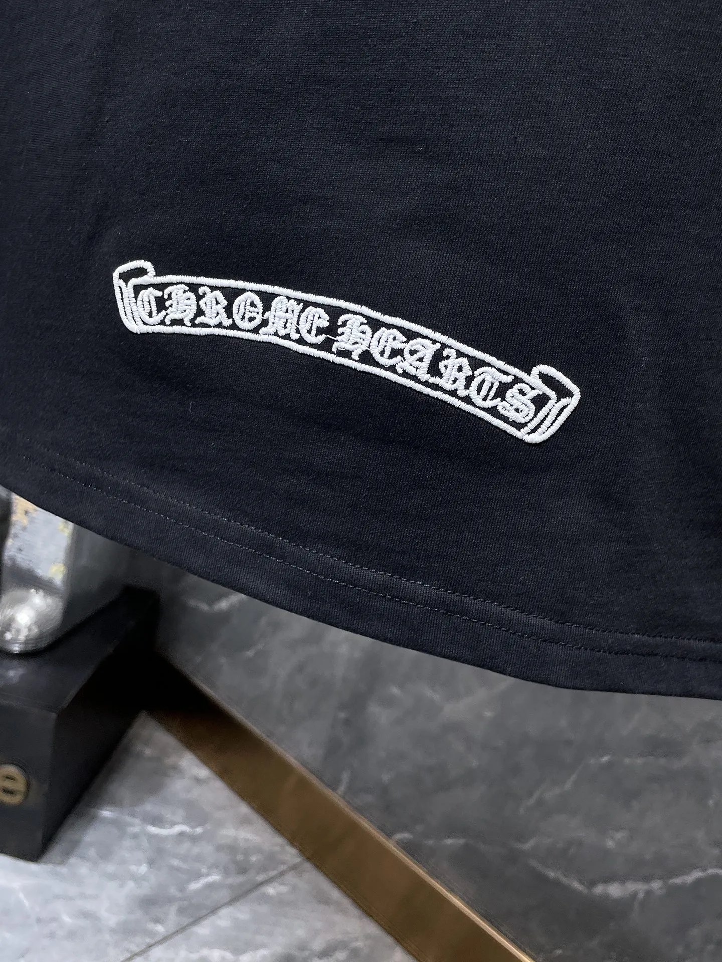 P160 New in summer Chrome Hearts 25ss High-weight, environmentally friendly and high-quality top-grade fabric 260g~270g Chrome M embroidered cross horseshoe short-sleeved counter synchronization 1:1 replica version Recommended colors: white, black